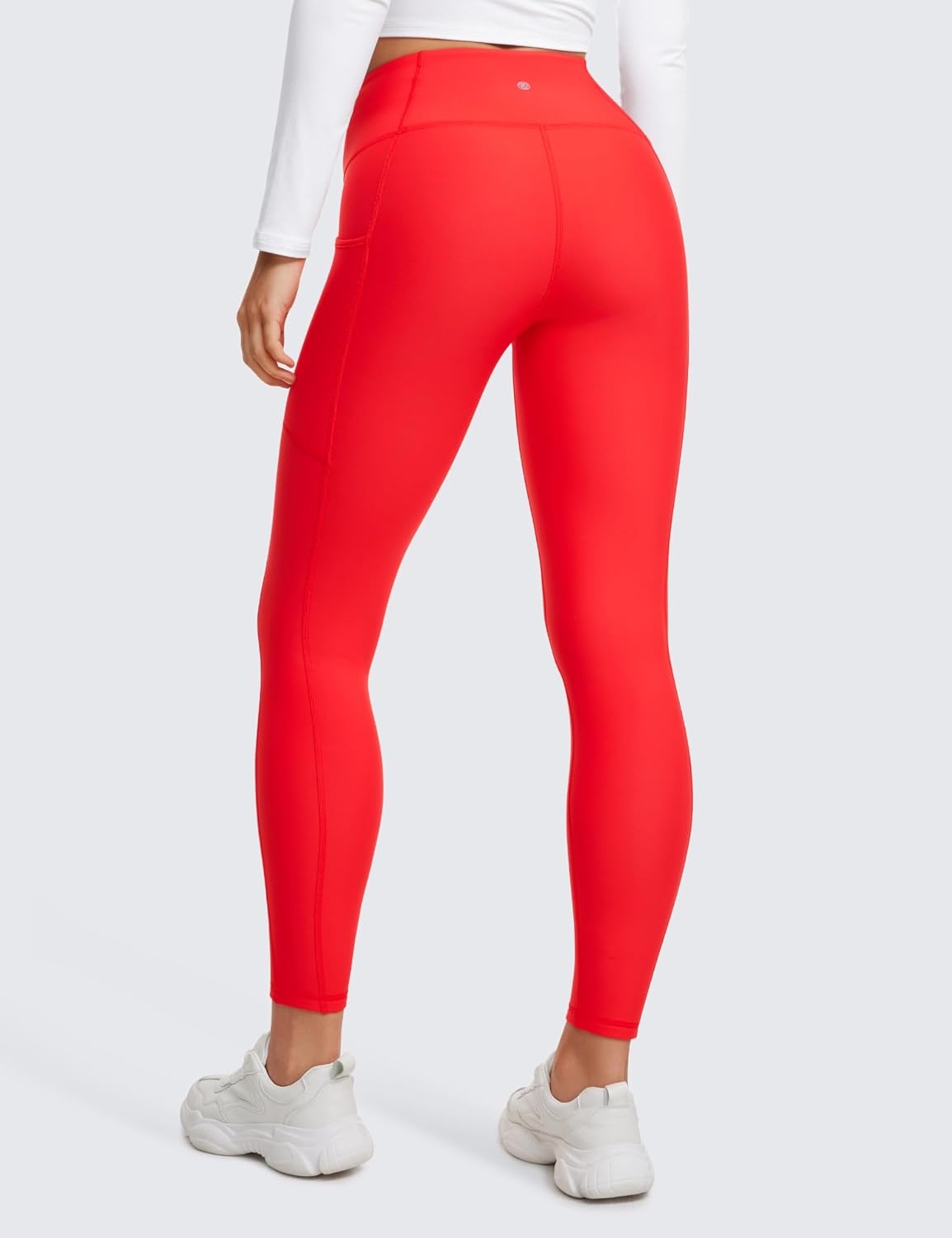 image:imageCRZ YOGA Fleece Lined Leggings Pockets 25 Thermal High Waisted Casual Lounge Workout Womens Yoga Pants Winter WarmDark Red