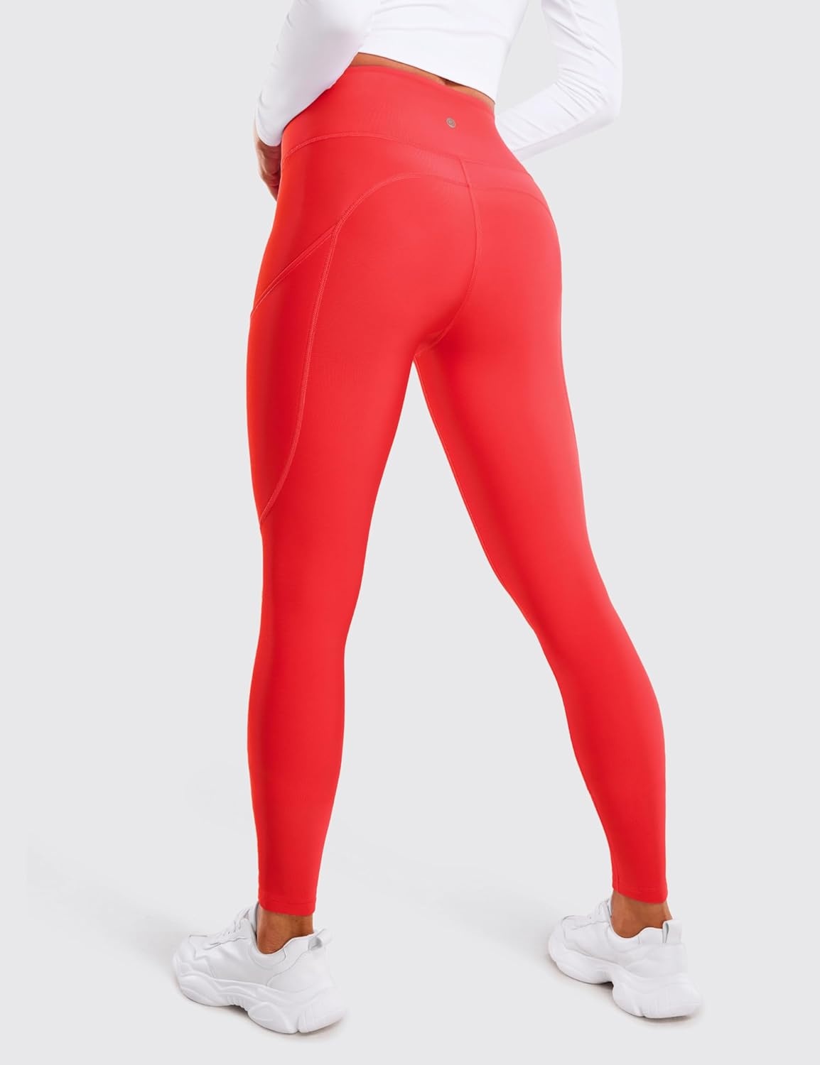 image:imageCRZ YOGA Fleece Lined Leggings Pockets 28 Thermal Casual Lounge Workout Womens Yoga Full Length Pants Winter WarmDeep Red