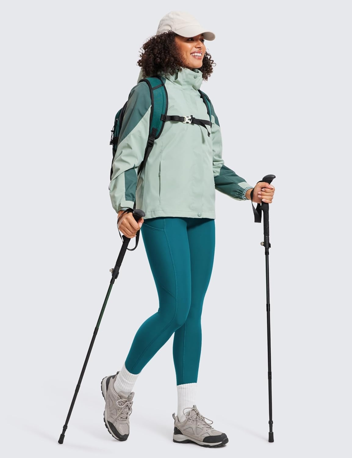 image:imageCRZ YOGA Fleece Lined Leggings Pockets 28 Thermal Casual Lounge Workout Womens Yoga Full Length Pants Winter WarmGreen Jade
