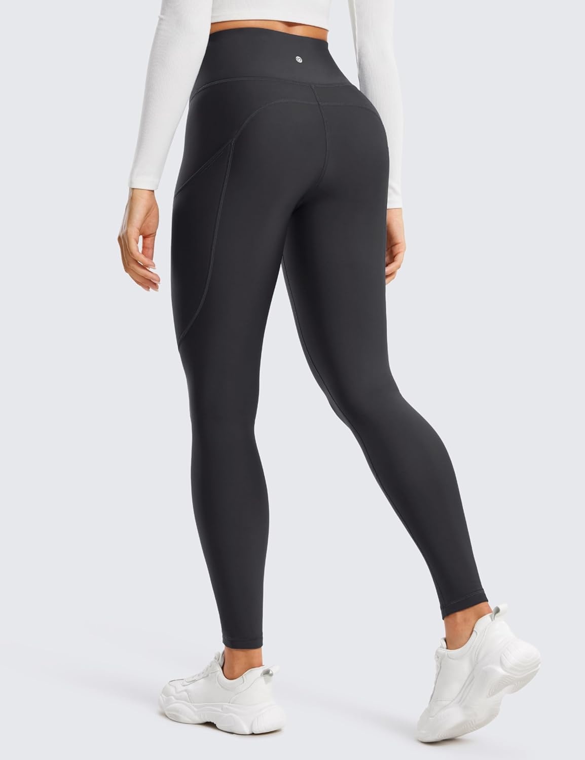 image:imageCRZ YOGA Fleece Lined Leggings Pockets 28 Thermal Casual Lounge Workout Womens Yoga Full Length Pants Winter WarmMysterious Grey