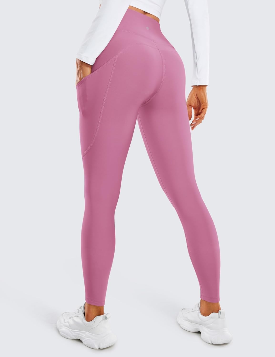 image:imageCRZ YOGA Fleece Lined Leggings Pockets 28 Thermal Casual Lounge Workout Womens Yoga Full Length Pants Winter WarmVelvet Dust