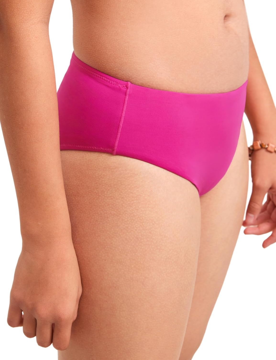 image:imageCRZ YOGA Girls Bikini Set 2 Piece Swimsuit Beach Sports Bathing Suit Scoop Neck Adjustable Straps Padded Kids TeenHibiscus Purple
