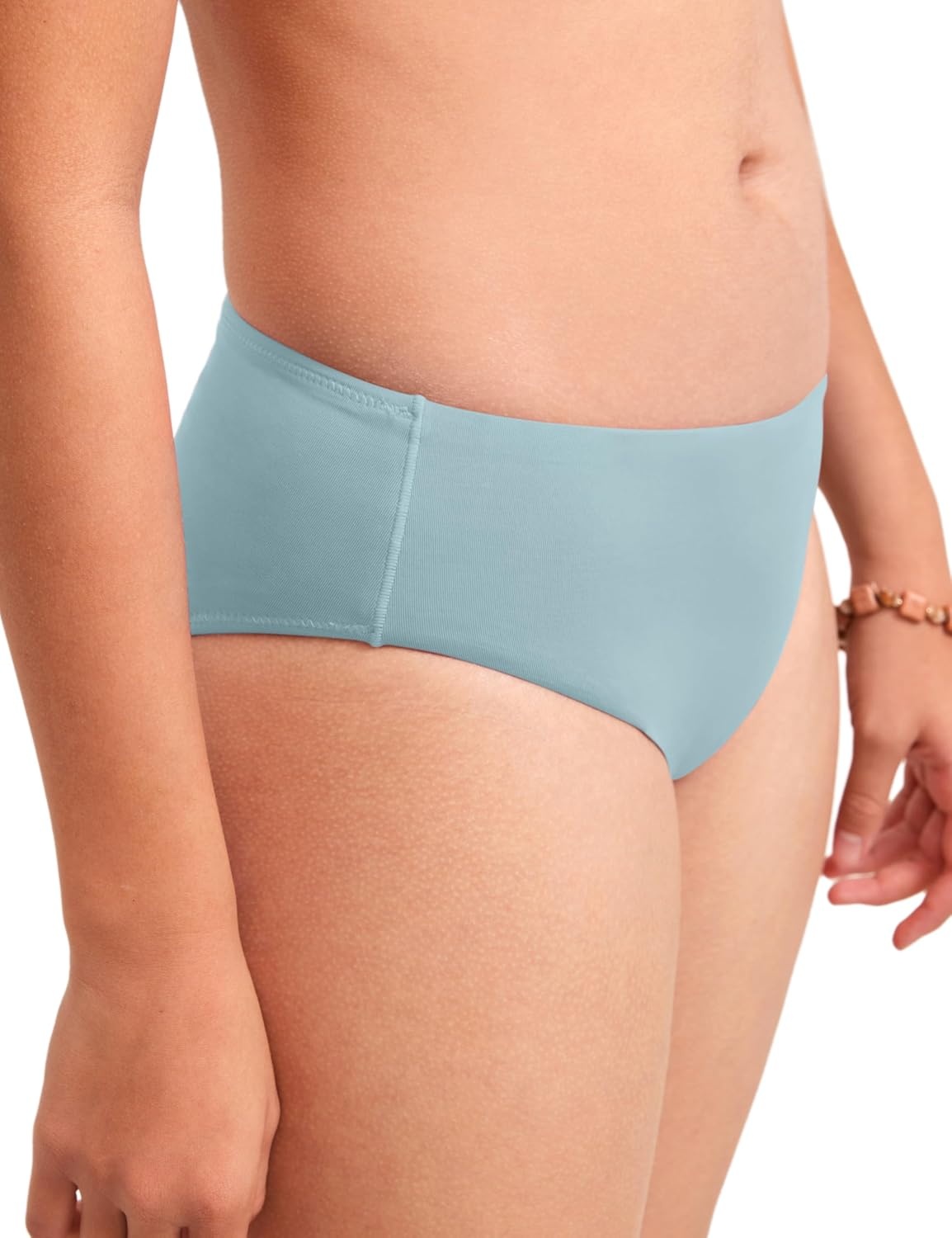image:imageCRZ YOGA Girls Bikini Set 2 Piece Swimsuit Beach Sports Bathing Suit Scoop Neck Adjustable Straps Padded Kids TeenLight Grayish Blue