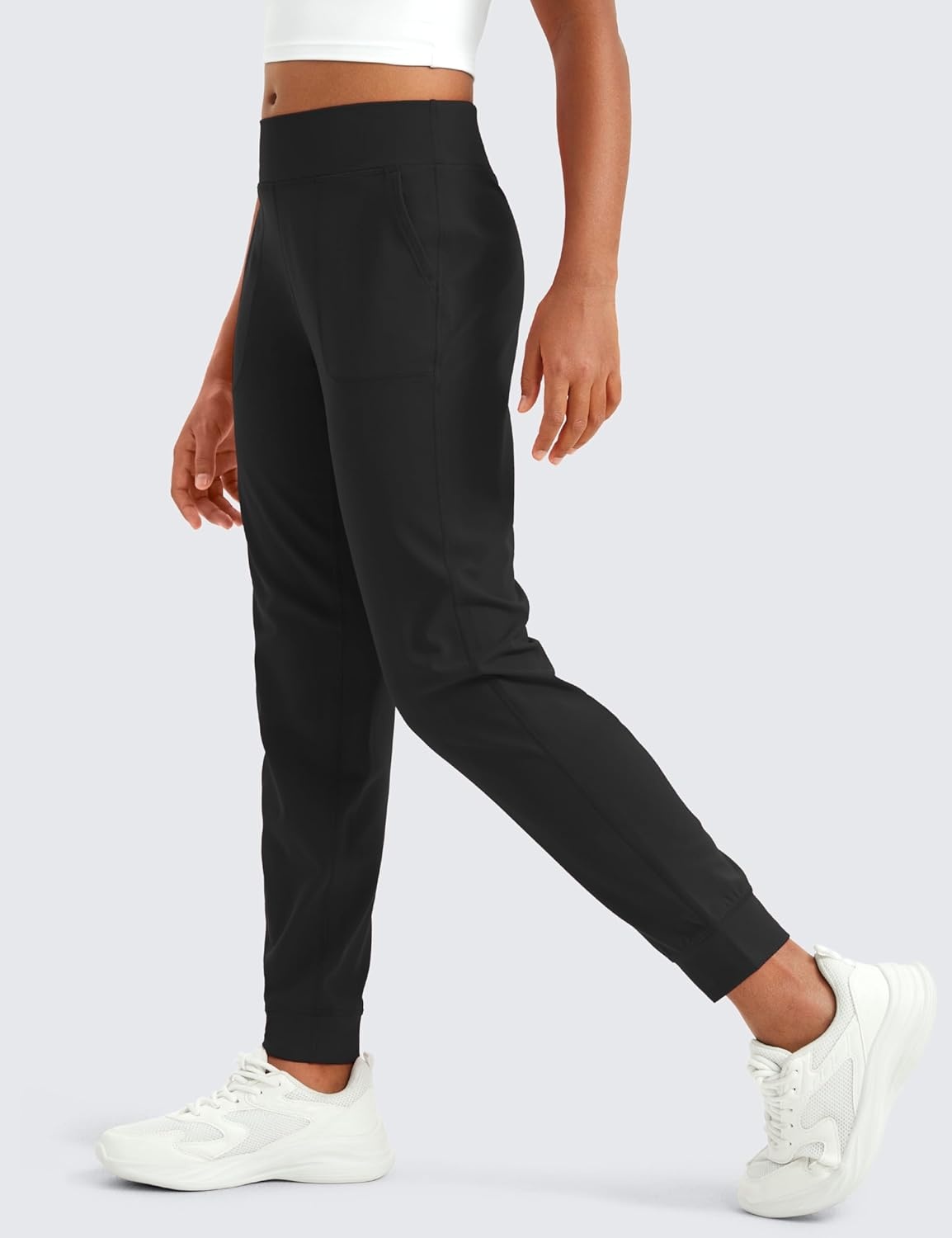 image:imageCRZ YOGA Girls Butterlift Athletic Joggers Active Running Casual Lounge High Waist Pants with Pockets Kid TeenBlack