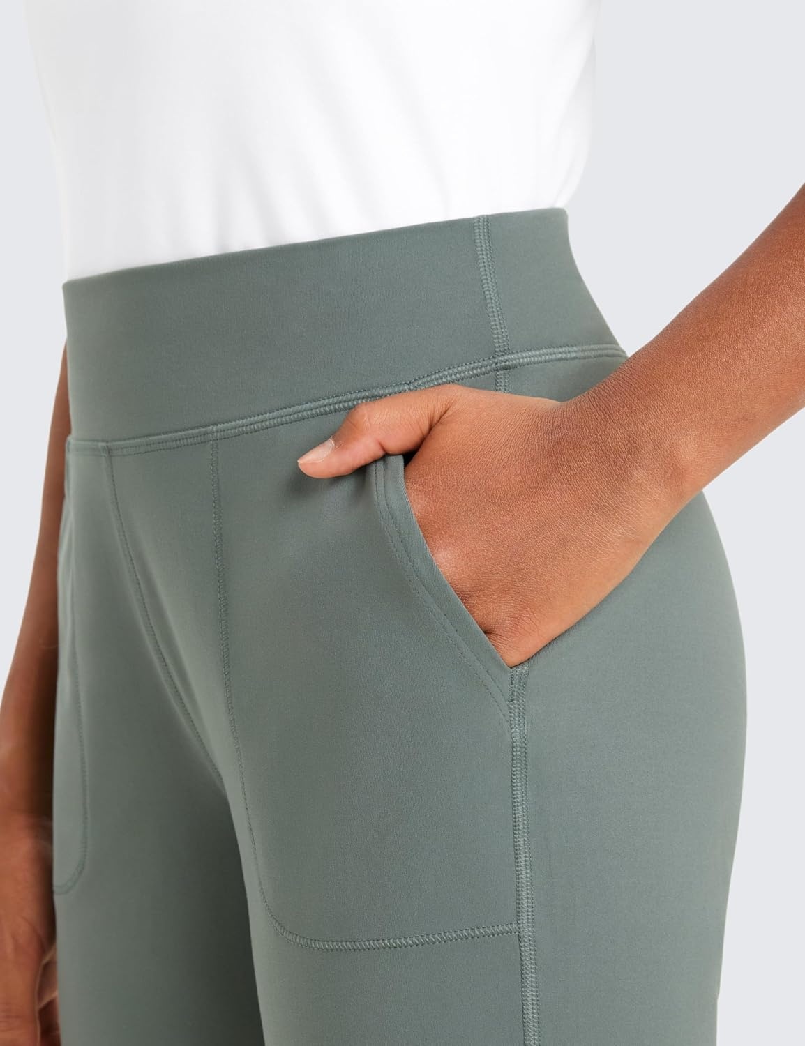image:imageCRZ YOGA Girls Butterlift Athletic Joggers Active Running Casual Lounge High Waist Pants with Pockets Kid TeenGrey Sage