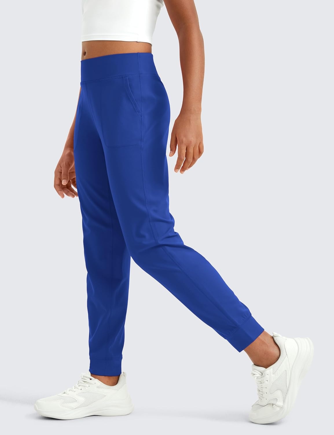 image:imageCRZ YOGA Girls Butterlift Athletic Joggers Active Running Casual Lounge High Waist Pants with Pockets Kid TeenWaves Blue