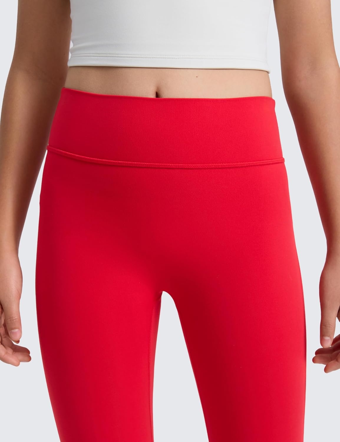 image:imageCRZ YOGA Girls Butterlift No Front Seam Full Length Yoga Leggings Athletic Sports Casual Pants Tights Kids TeenAurora Red