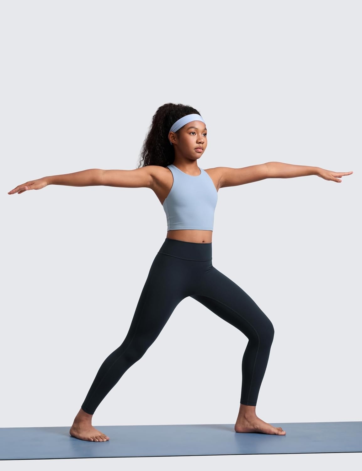 image:imageCRZ YOGA Girls Butterlift No Front Seam Full Length Yoga Leggings Athletic Sports Casual Pants Tights Kids TeenTrue Navy