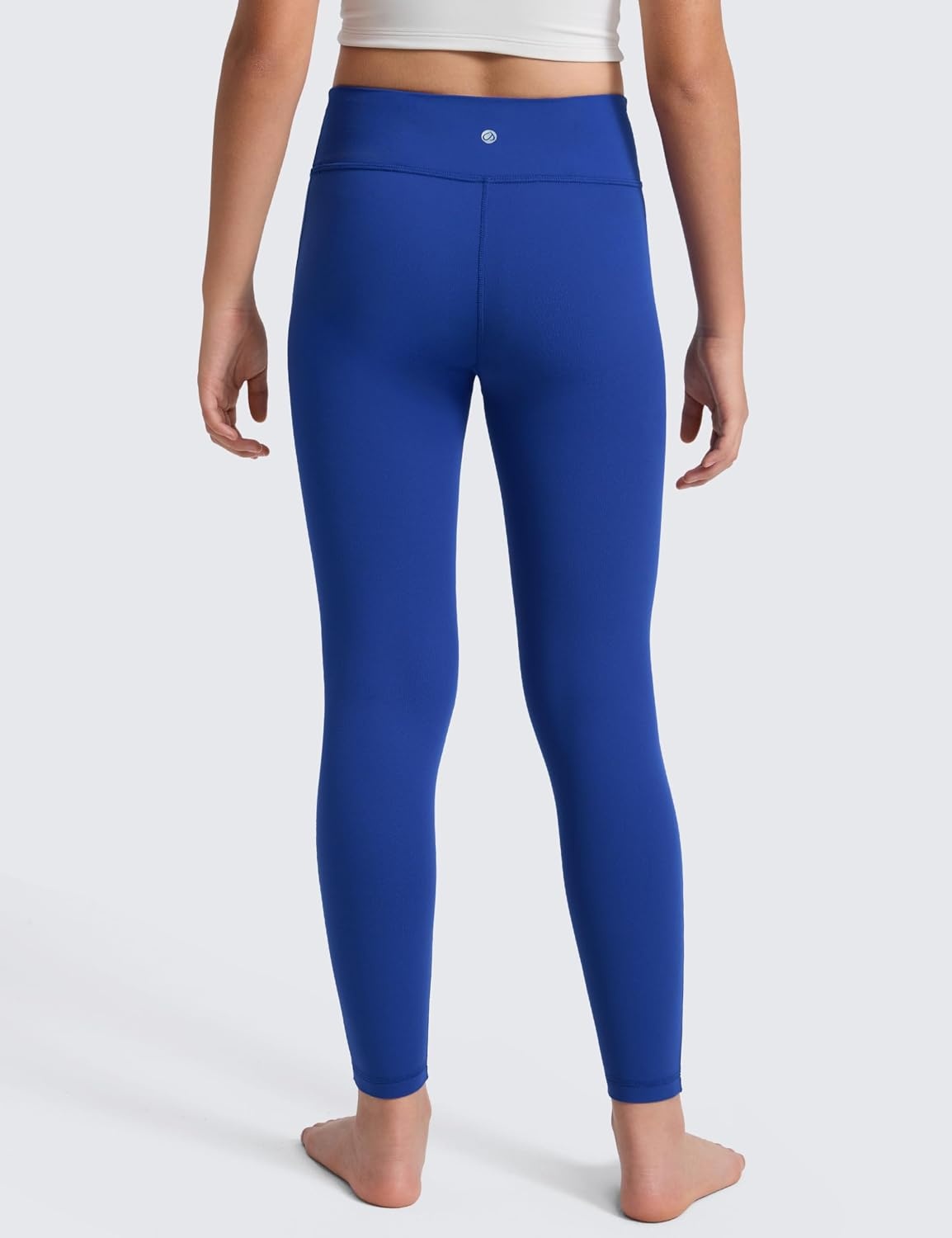 image:imageCRZ YOGA Girls Butterlift No Front Seam Full Length Yoga Leggings Athletic Sports Casual Pants Tights Kids TeenWaves Blue