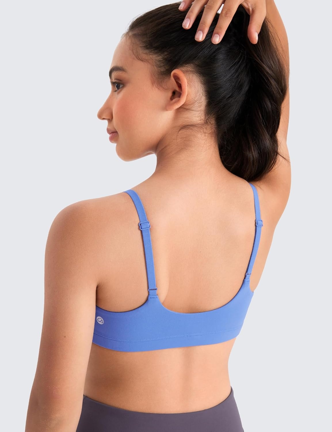 image:imageCRZ YOGA Girls Butterluxe Adjustable Spaghetti Strap Sports Bra Yoga Athletic Casual Scoop Neck Crop Padded Kids TeenWild Indigo
