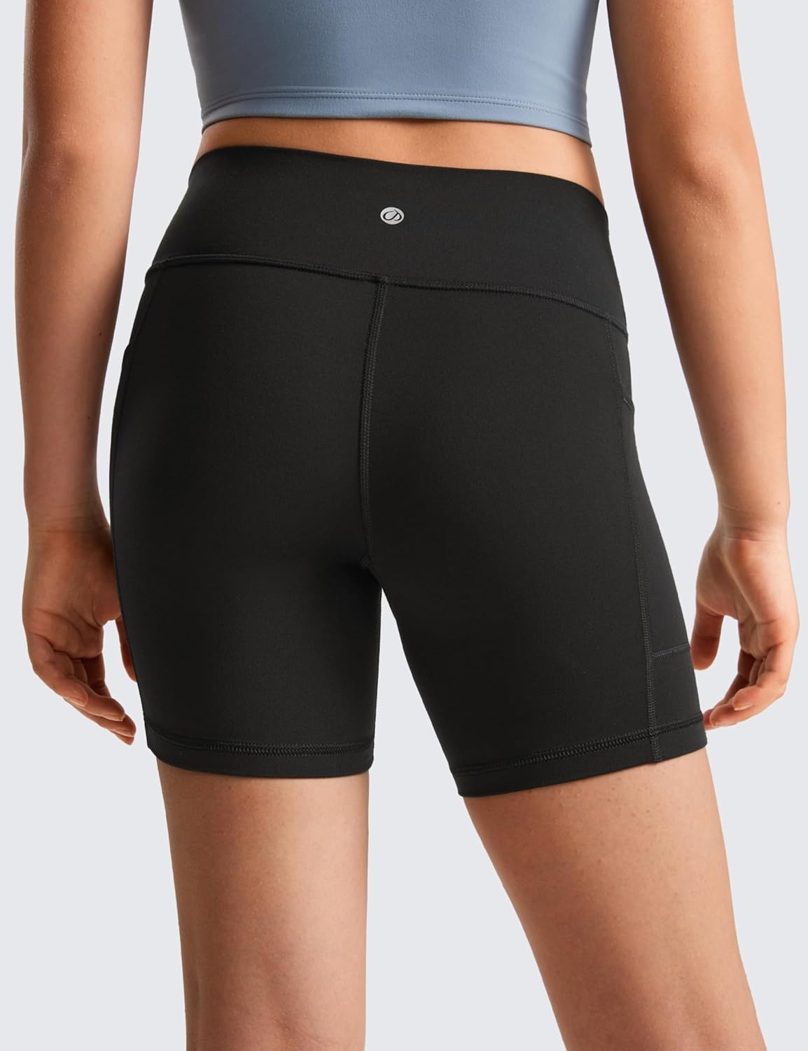 image:imageCRZ YOGA Girls Butterluxe Athletic Biker Shorts with Pockets Dance Yoga Casual High Waist Kids Teen SummerBlack