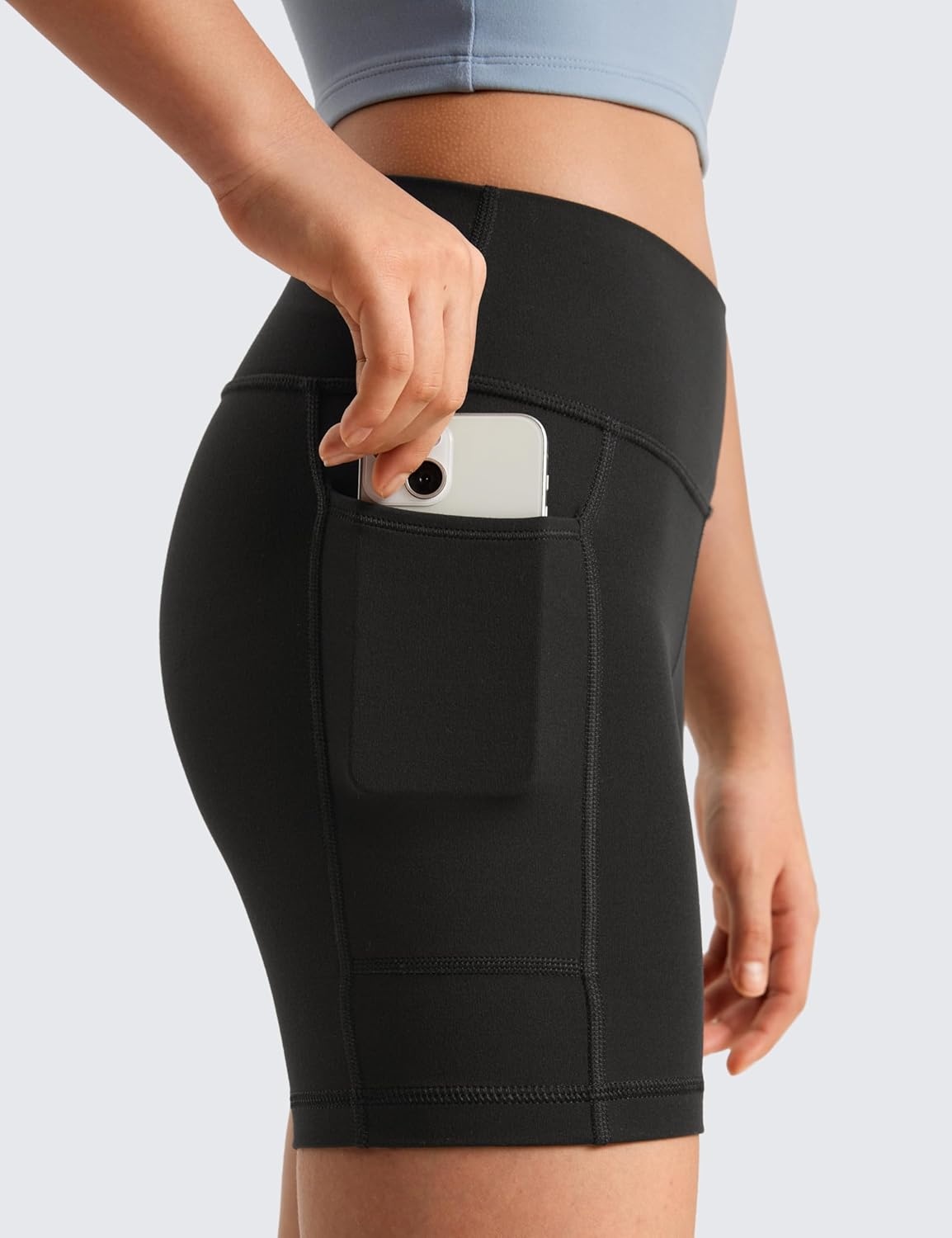 image:imageCRZ YOGA Girls Butterluxe Athletic Biker Shorts with Pockets Dance Yoga Casual High Waist Kids Teen SummerBlack