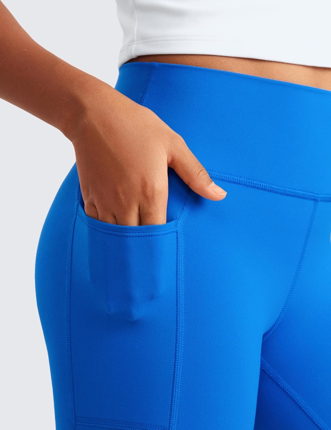image:imageCRZ YOGA Girls Butterluxe Athletic Biker Shorts with Pockets Dance Yoga Casual High Waist Kids Teen SummerSparkle Blue