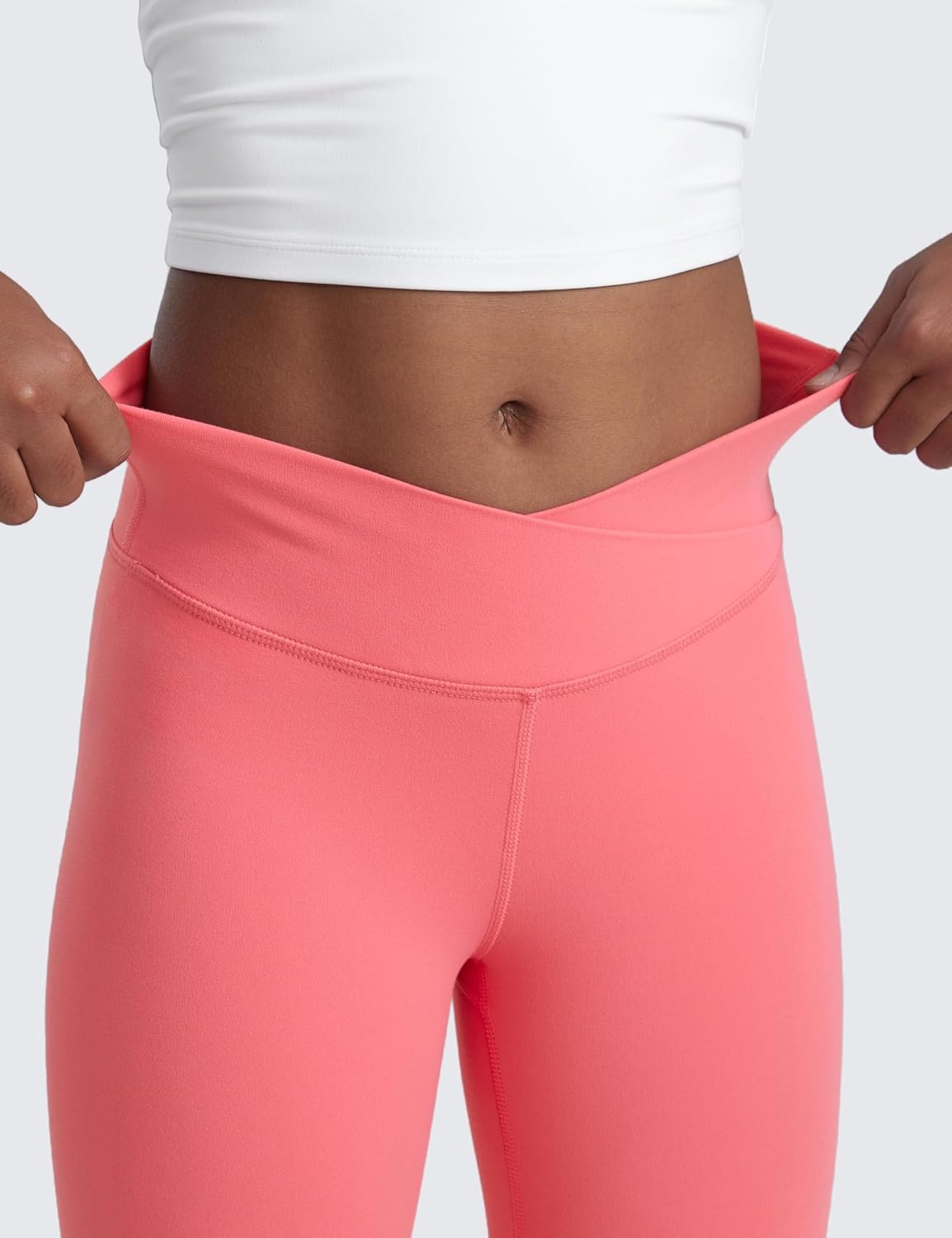 image:imageCRZ YOGA Girls Butterluxe Crossover Waist Yoga Flare Leggings Dance Casual Athletic Pants Bell Bottoms Kids TeenRaspberry Sorbet