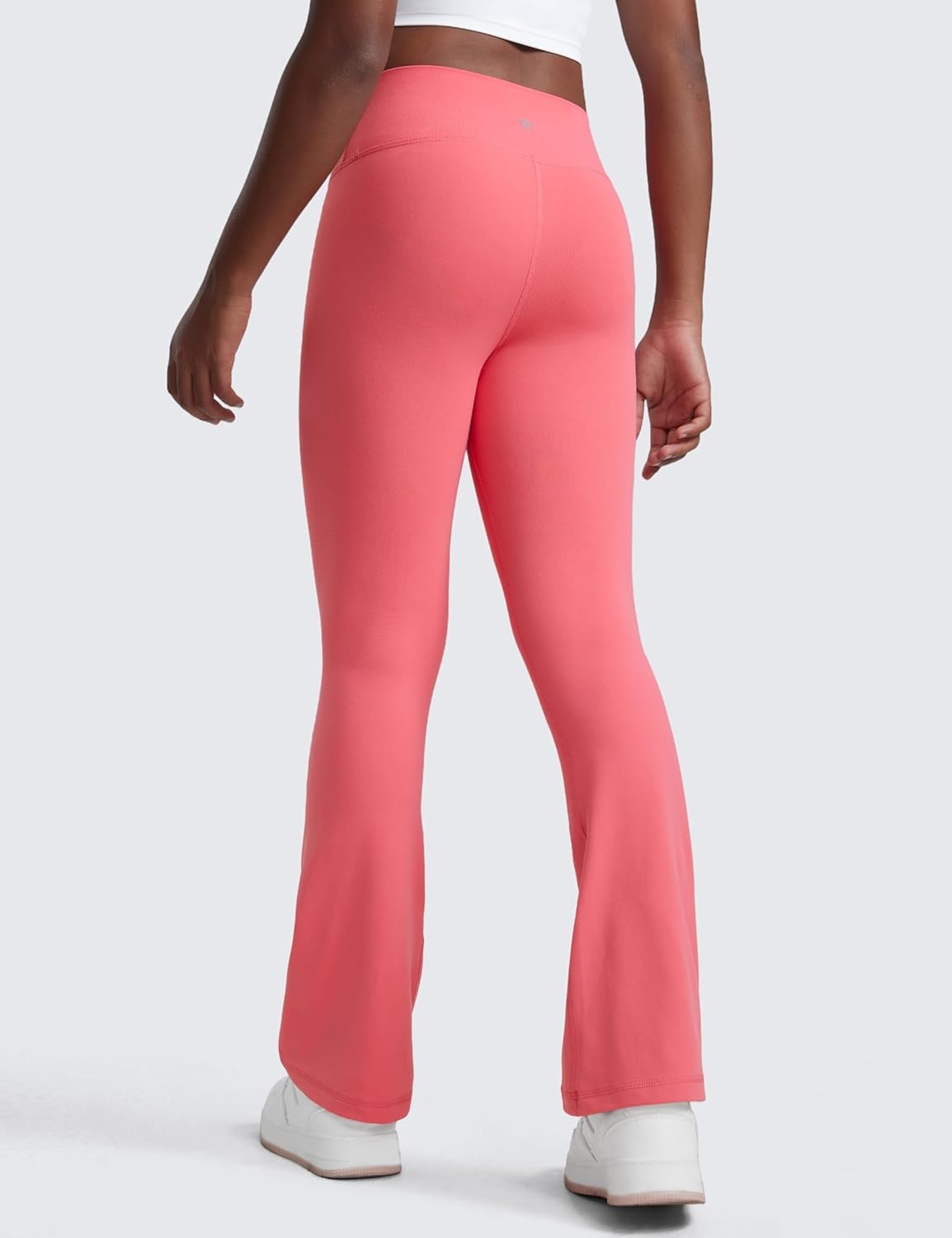 image:imageCRZ YOGA Girls Butterluxe Crossover Waist Yoga Flare Leggings Dance Casual Athletic Pants Bell Bottoms Kids TeenRaspberry Sorbet