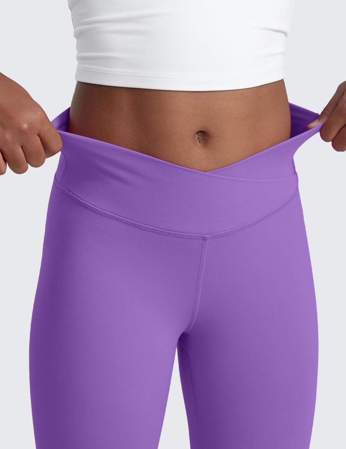 image:imageCRZ YOGA Girls Butterluxe Crossover Waist Yoga Flare Leggings Dance Casual Athletic Pants Bell Bottoms Kids TeenRoyal Lilac