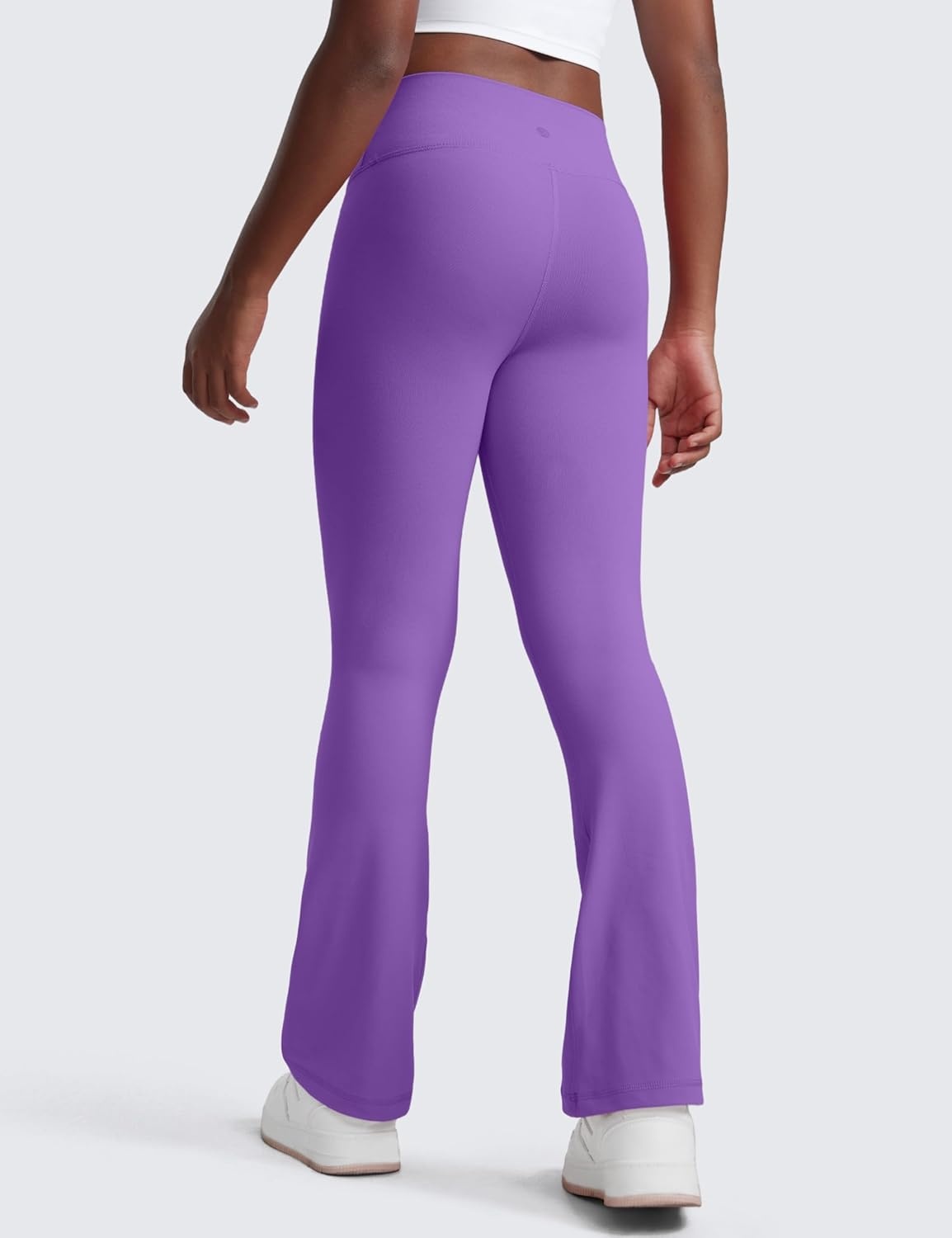image:imageCRZ YOGA Girls Butterluxe Crossover Waist Yoga Flare Leggings Dance Casual Athletic Pants Bell Bottoms Kids TeenRoyal Lilac