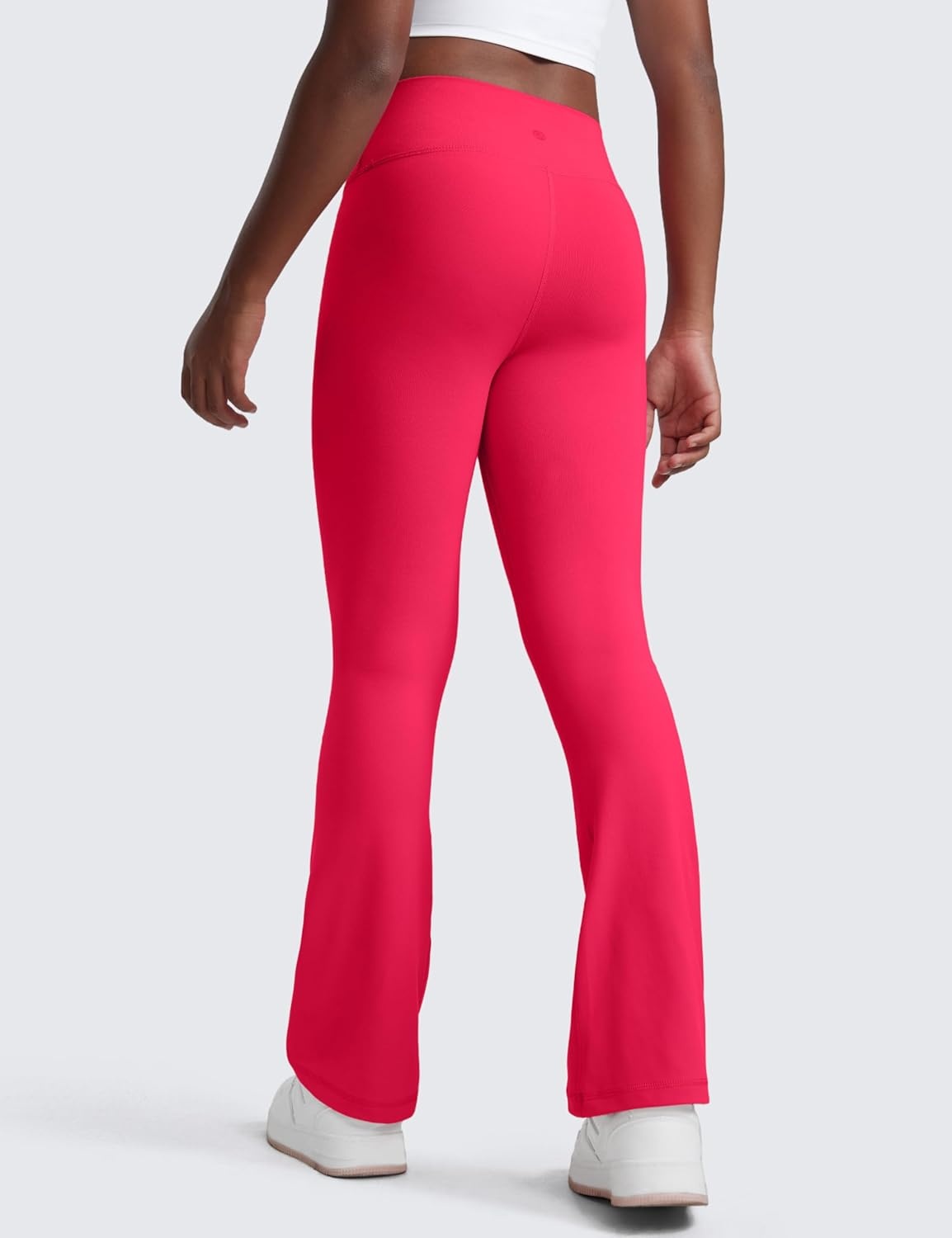 image:imageCRZ YOGA Girls Butterluxe Crossover Waist Yoga Flare Leggings Dance Casual Athletic Pants Bell Bottoms Kids TeenViva Magenta
