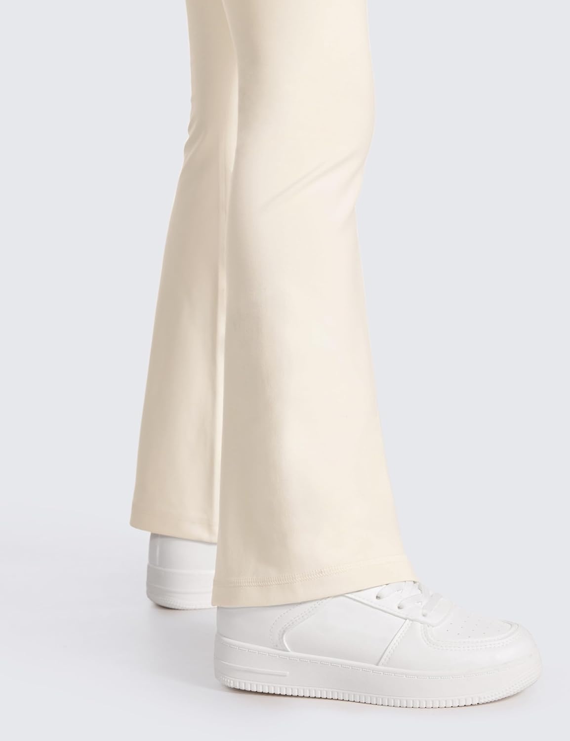 image:imageCRZ YOGA Girls Butterluxe Crossover Waist Yoga Flare Leggings Dance Casual Athletic Pants Bell Bottoms Kids TeenWhite Apricot