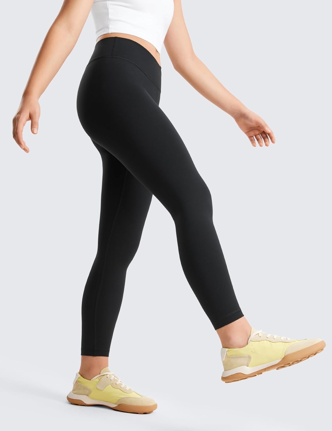 image:imageCRZ YOGA Girls Butterluxe Crossover Waist Yoga Leggings Athletic Sports Casual Pants V Cross Tights Kids TeenBlack