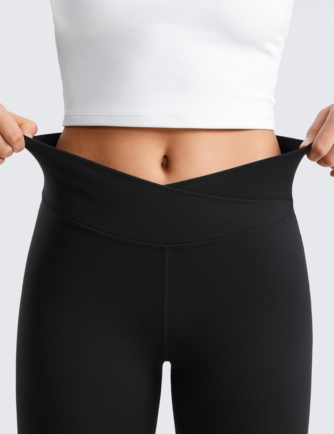 image:imageCRZ YOGA Girls Butterluxe Crossover Waist Yoga Leggings Athletic Sports Casual Pants V Cross Tights Kids TeenBlack