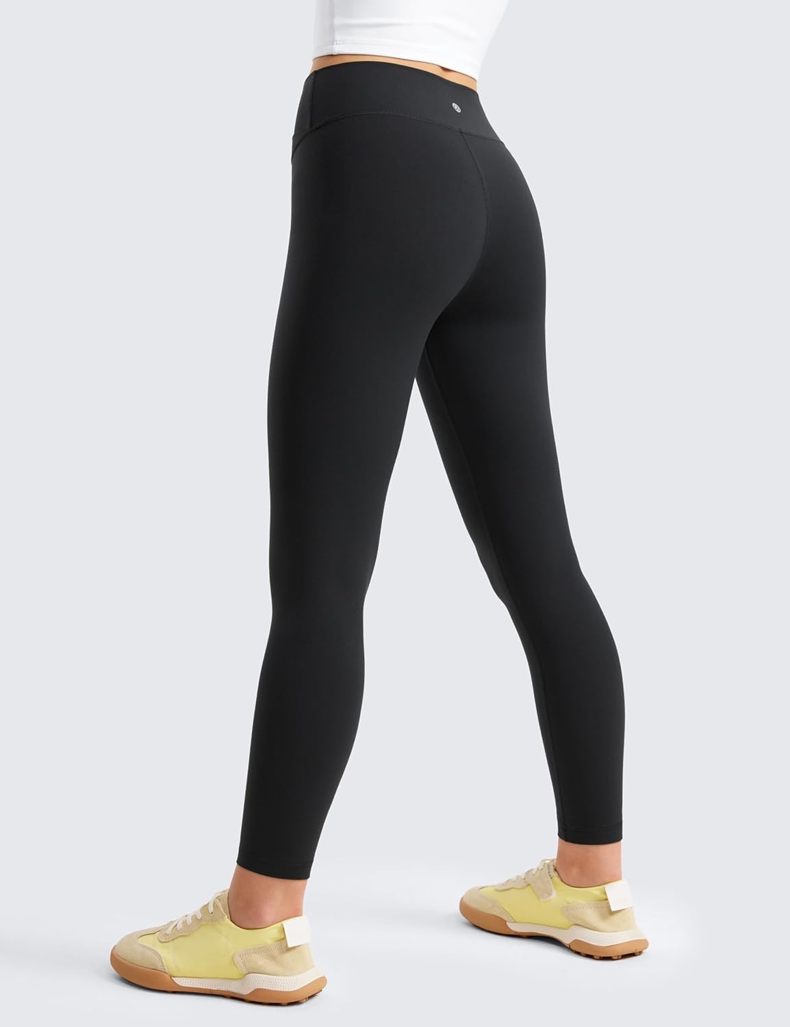 image:imageCRZ YOGA Girls Butterluxe Crossover Waist Yoga Leggings Athletic Sports Casual Pants V Cross Tights Kids TeenBlack