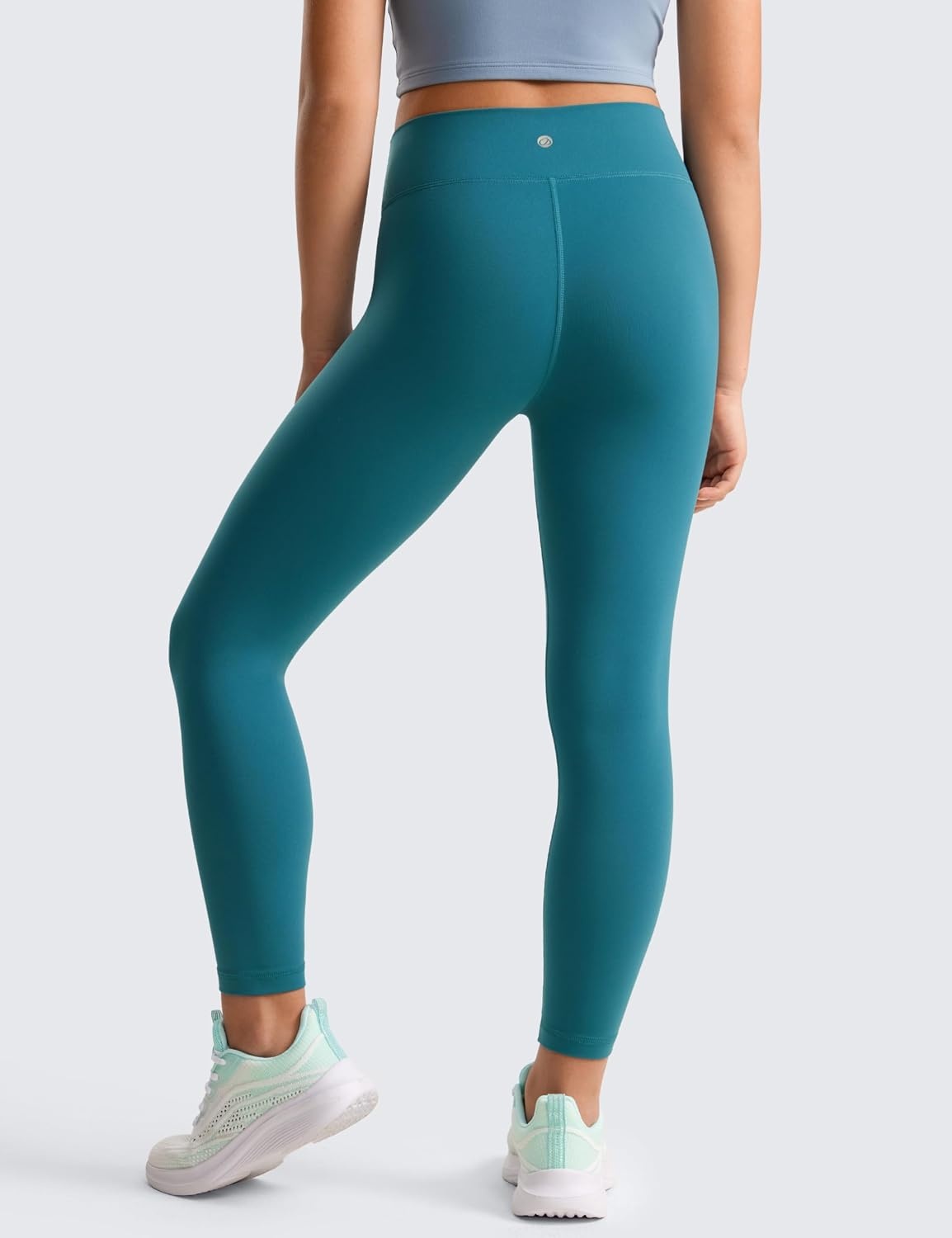 image:imageCRZ YOGA Girls Butterluxe Crossover Waist Yoga Leggings Athletic Sports Casual Pants V Cross Tights Kids TeenBorealis Green