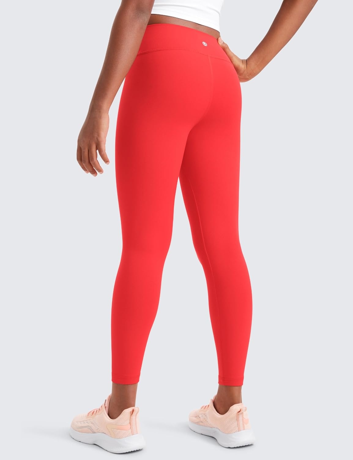 image:imageCRZ YOGA Girls Butterluxe Crossover Waist Yoga Leggings Athletic Sports Casual Pants V Cross Tights Kids TeenDeep Red