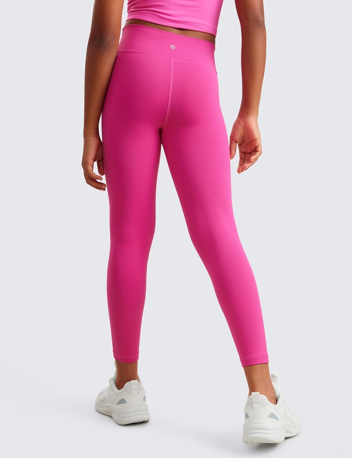 image:imageCRZ YOGA Girls Butterluxe Crossover Waist Yoga Leggings Athletic Sports Casual Pants V Cross Tights Kids TeenHibiscus Purple
