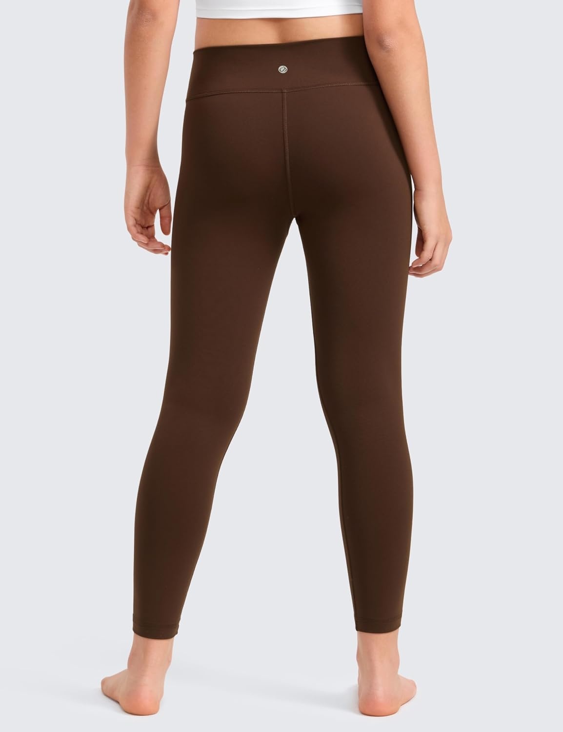 image:imageCRZ YOGA Girls Butterluxe Crossover Waist Yoga Leggings Athletic Sports Casual Pants V Cross Tights Kids TeenLava Brown