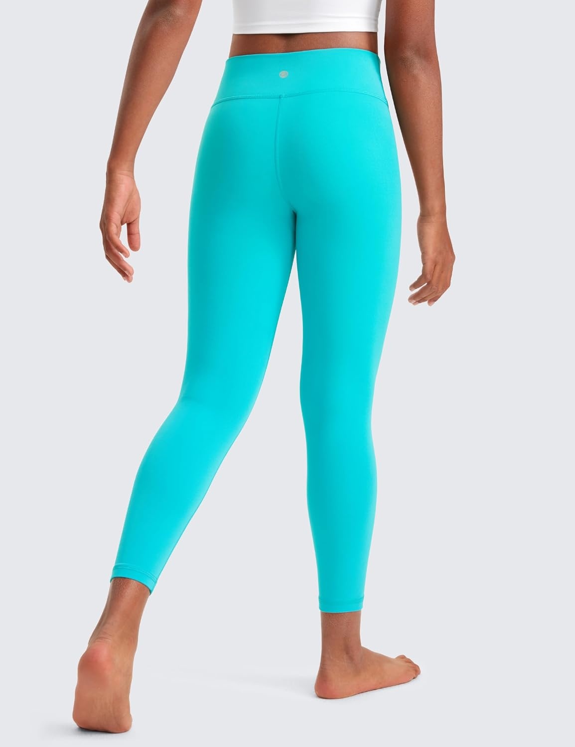 image:imageCRZ YOGA Girls Butterluxe Crossover Waist Yoga Leggings Athletic Sports Casual Pants V Cross Tights Kids TeenNeonspectral Blue