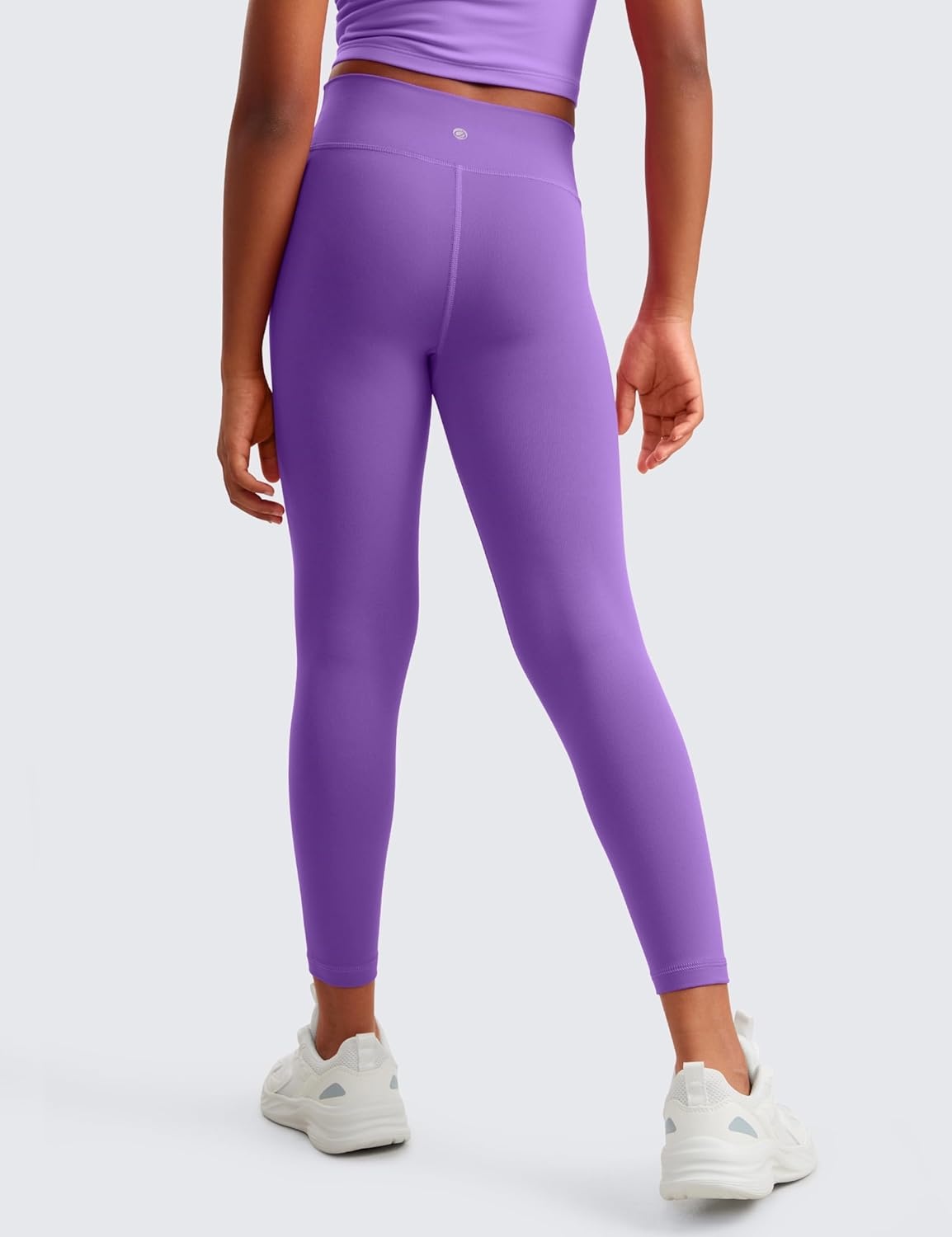image:imageCRZ YOGA Girls Butterluxe Crossover Waist Yoga Leggings Athletic Sports Casual Pants V Cross Tights Kids TeenRoyal Lilac