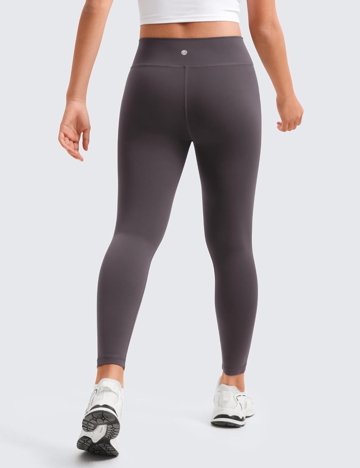 image:imageCRZ YOGA Girls Butterluxe Crossover Waist Yoga Leggings Athletic Sports Casual Pants V Cross Tights Kids TeenTornado Grey