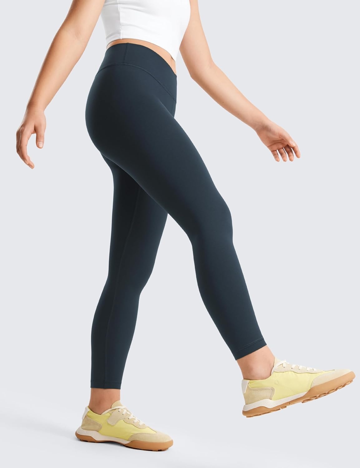 image:imageCRZ YOGA Girls Butterluxe Crossover Waist Yoga Leggings Athletic Sports Casual Pants V Cross Tights Kids TeenTrue Navy