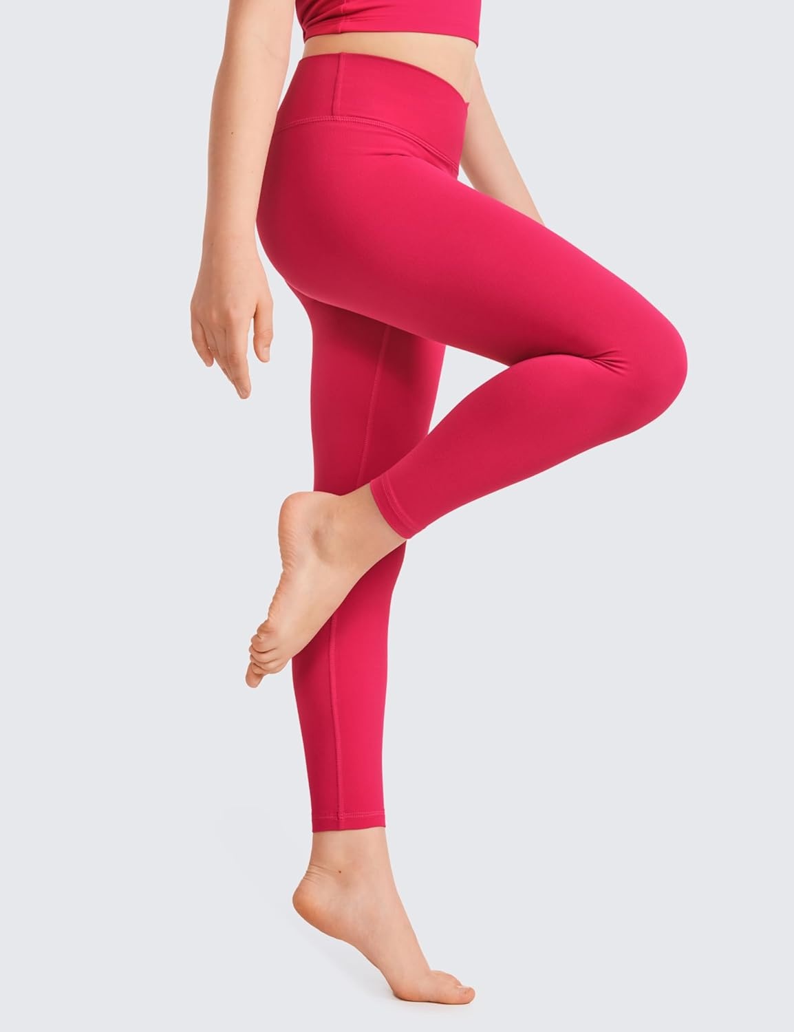 image:imageCRZ YOGA Girls Butterluxe Crossover Waist Yoga Leggings Athletic Sports Casual Pants V Cross Tights Kids TeenViva Magenta