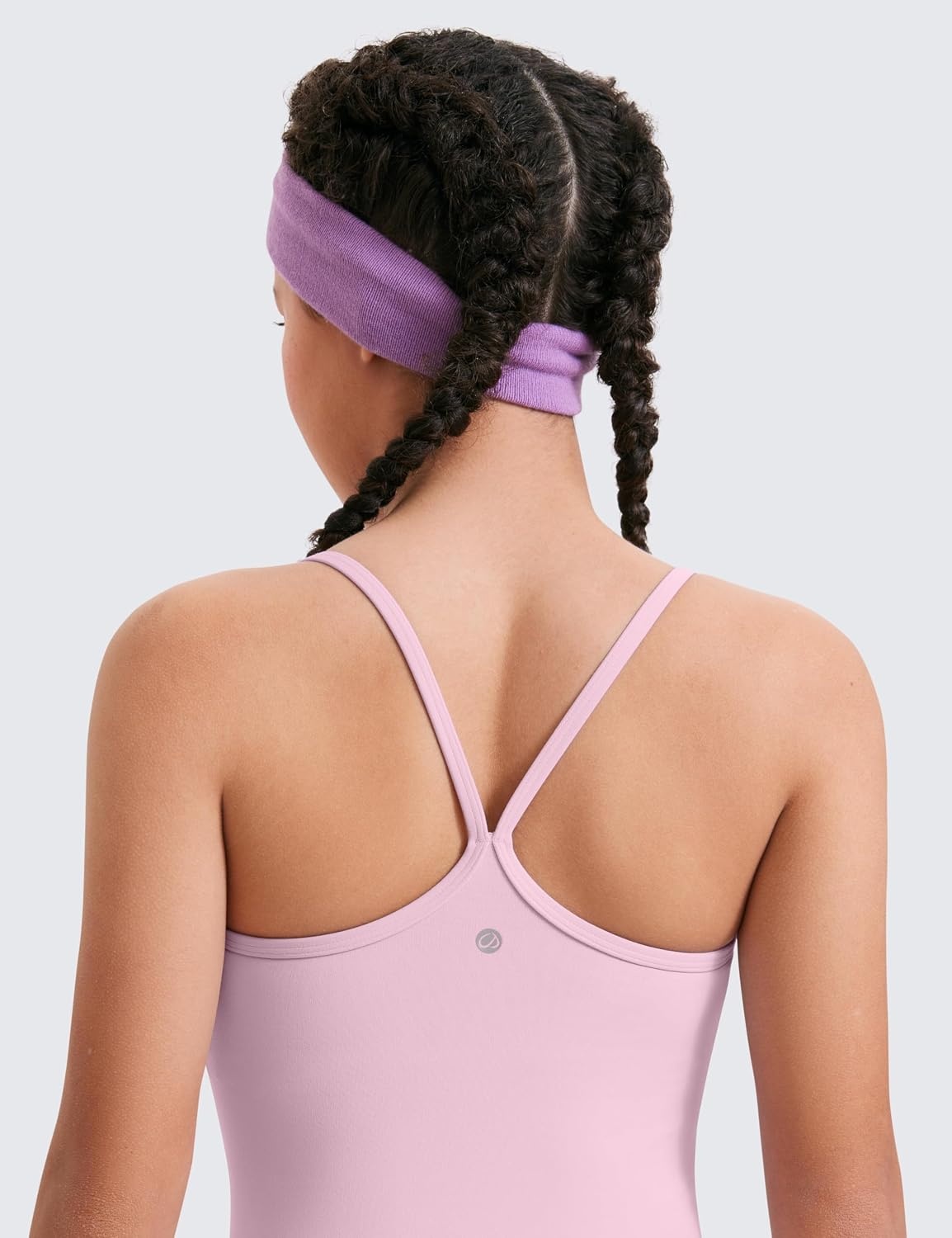 image:imageCRZ YOGA Girls Butterluxe Double Lined Camisole Crop Tank Tops Dance Yoga Athletic Casual Spaghetti Y Back Kids TeenMilk Pink