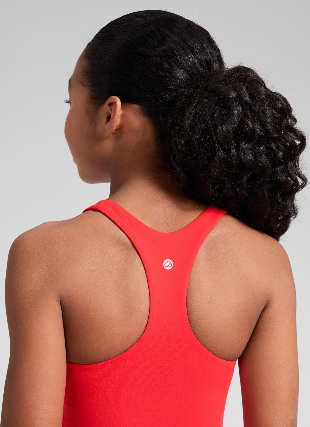image:imageCRZ YOGA Girls Butterluxe Double Lined Racerback Crop Tank Tops High Neck Dance Yoga Athletic Casual Tight Kids TeenDeep Red