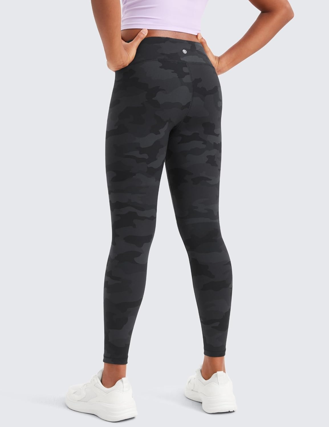 image:imageCRZ YOGA Girls Butterluxe Full Length Yoga Leggings Athletic Sports Casual Pants High Waist Tights Kids TeenDark Grey Camouflage 2