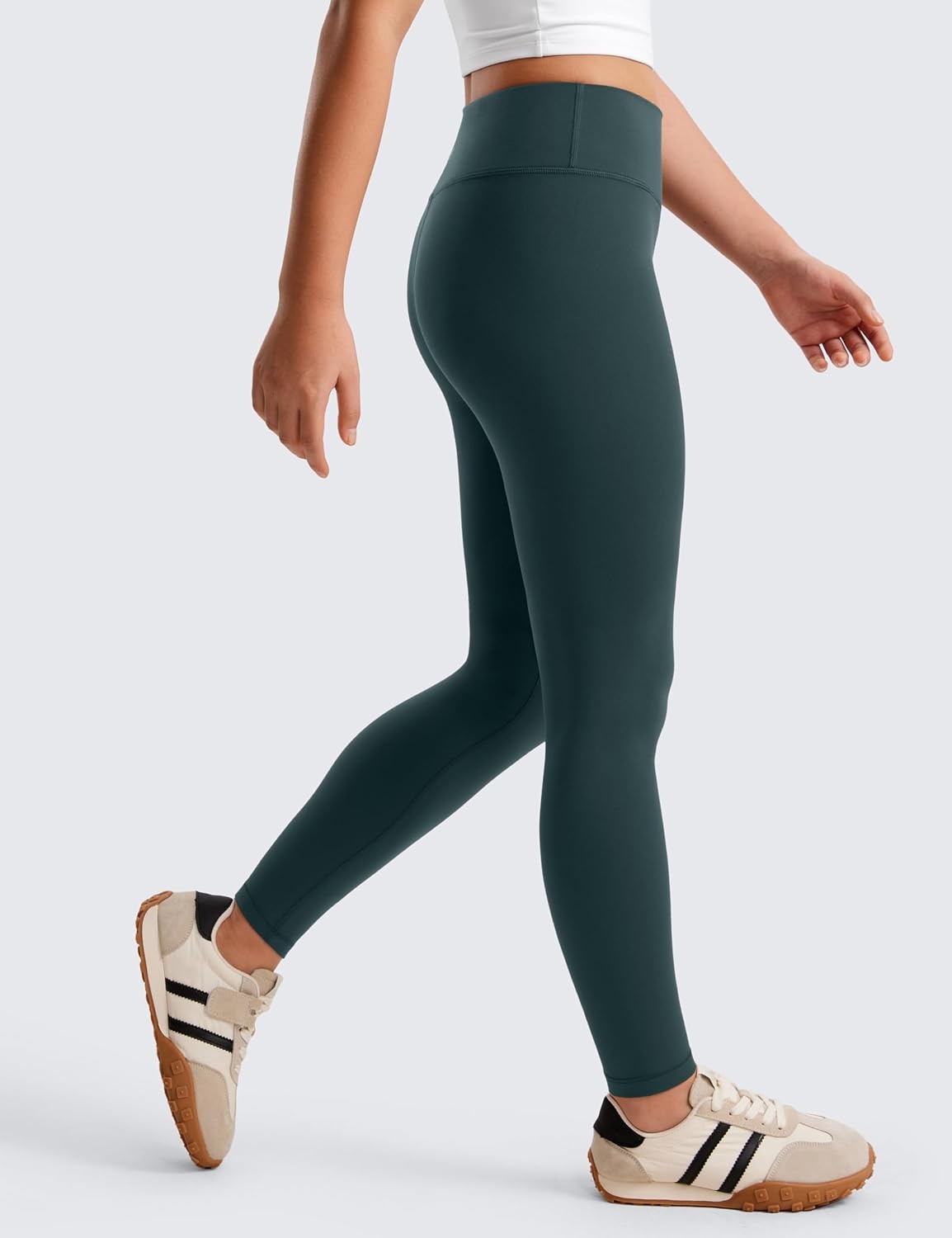 image:imageCRZ YOGA Girls Butterluxe Full Length Yoga Leggings Athletic Sports Casual Pants High Waist Tights Kids TeenForest Dark Green