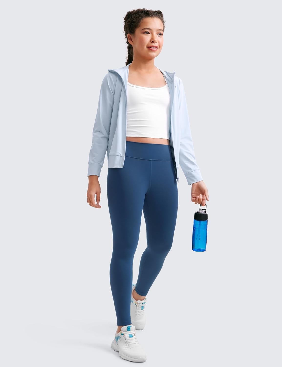 image:imageCRZ YOGA Girls Butterluxe Full Length Yoga Leggings Athletic Sports Casual Pants High Waist Tights Kids TeenFrench Navy