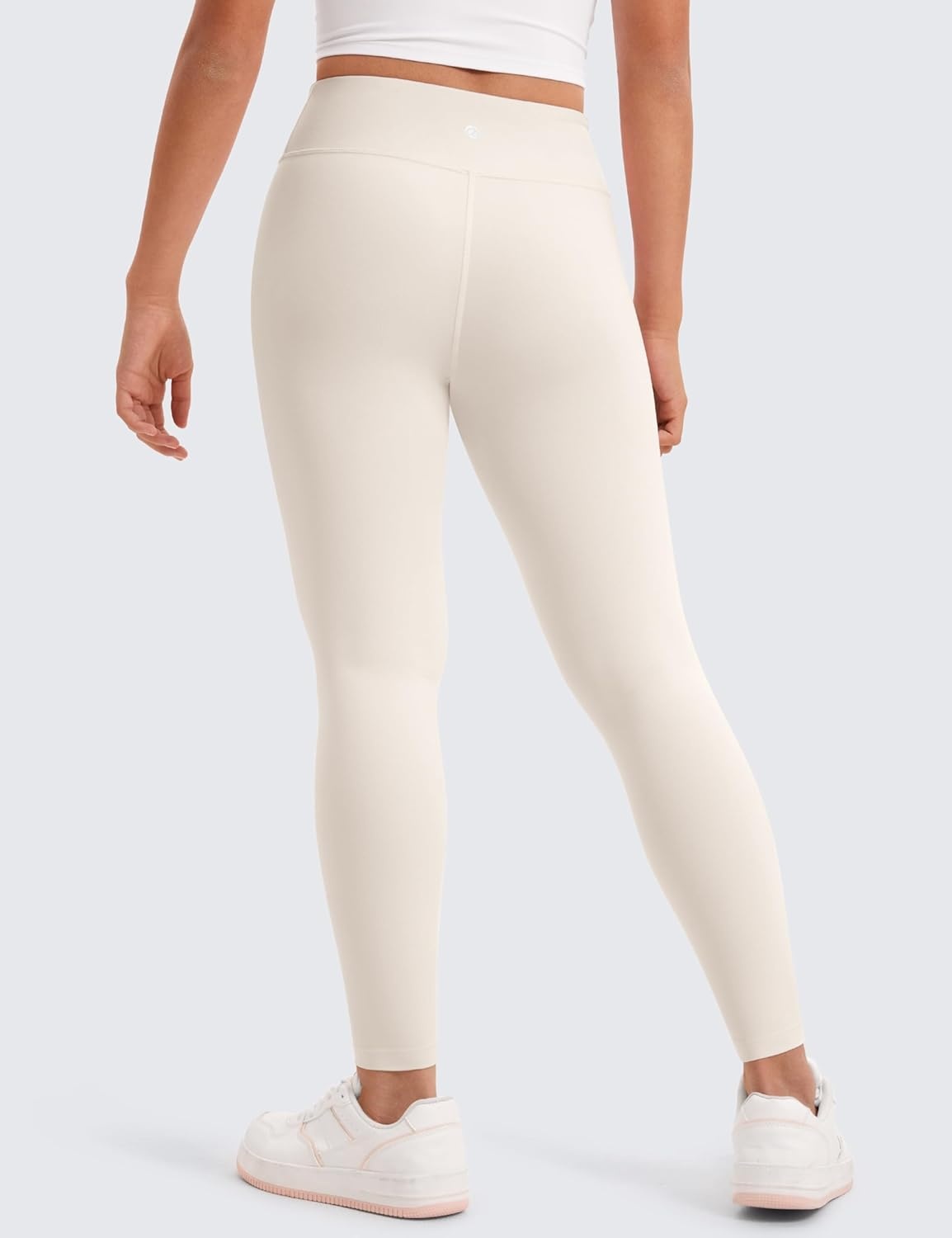 image:imageCRZ YOGA Girls Butterluxe Full Length Yoga Leggings Athletic Sports Casual Pants High Waist Tights Kids TeenMilky White