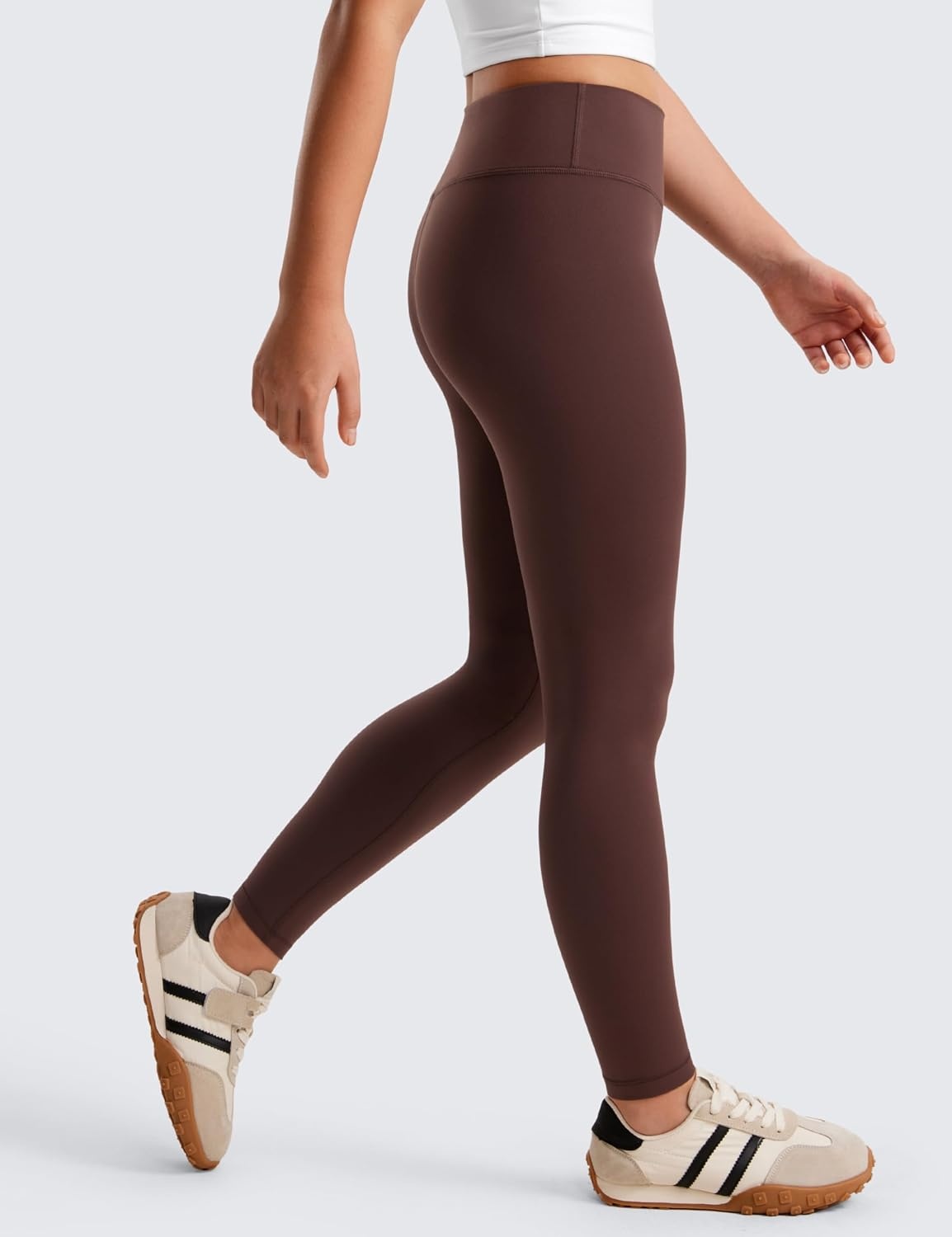 image:imageCRZ YOGA Girls Butterluxe Full Length Yoga Leggings Athletic Sports Casual Pants High Waist Tights Kids TeenTaupe
