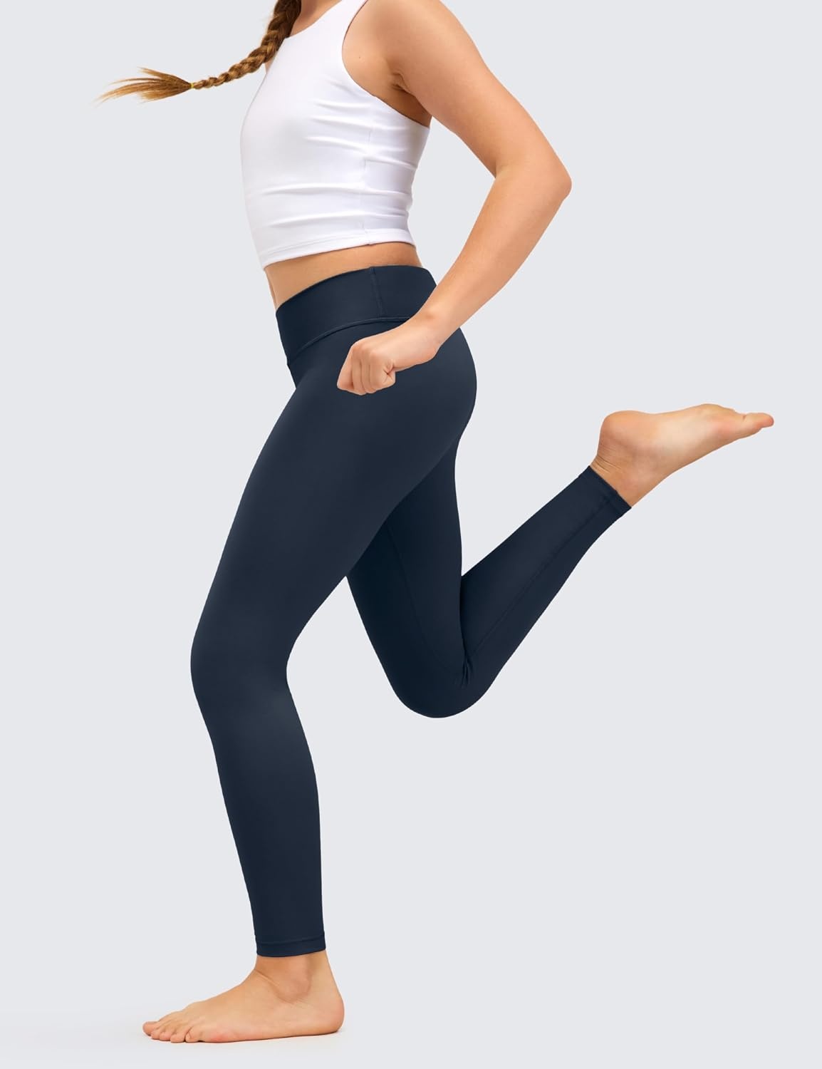 image:imageCRZ YOGA Girls Butterluxe Full Length Yoga Leggings Athletic Sports Casual Pants High Waist Tights Kids TeenTwilight Blue