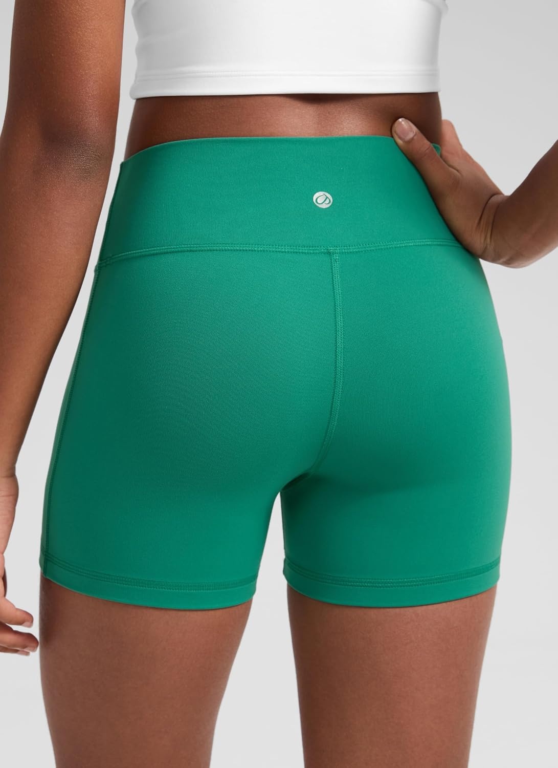 image:imageCRZ YOGA Girls Butterluxe High Waist Athletic Biker Shorts Dance Yoga Casual Kids Teen SummerCascadia Green
