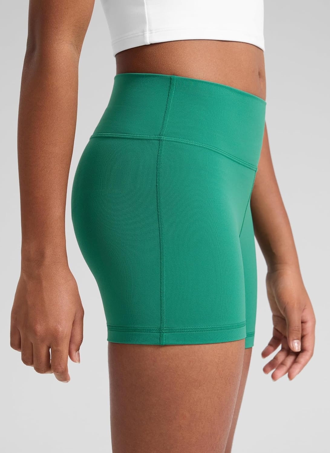 image:imageCRZ YOGA Girls Butterluxe High Waist Athletic Biker Shorts Dance Yoga Casual Kids Teen SummerCascadia Green