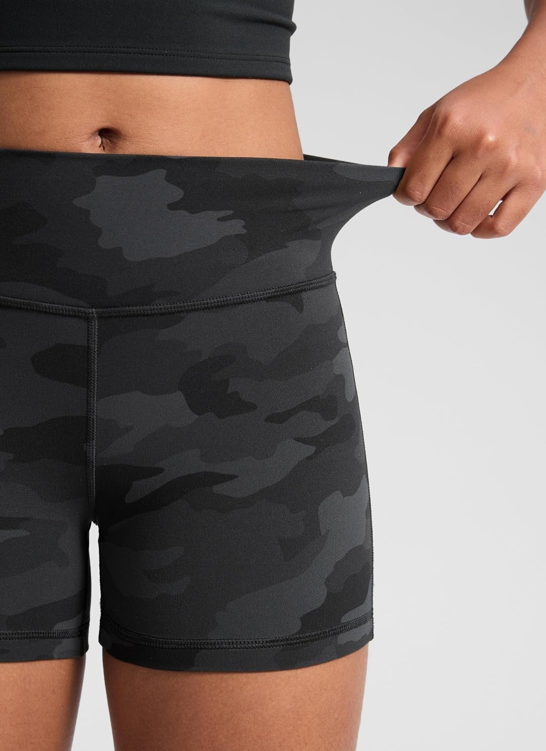 image:imageCRZ YOGA Girls Butterluxe High Waist Athletic Biker Shorts Dance Yoga Casual Kids Teen SummerDark Grey Camouflage 2