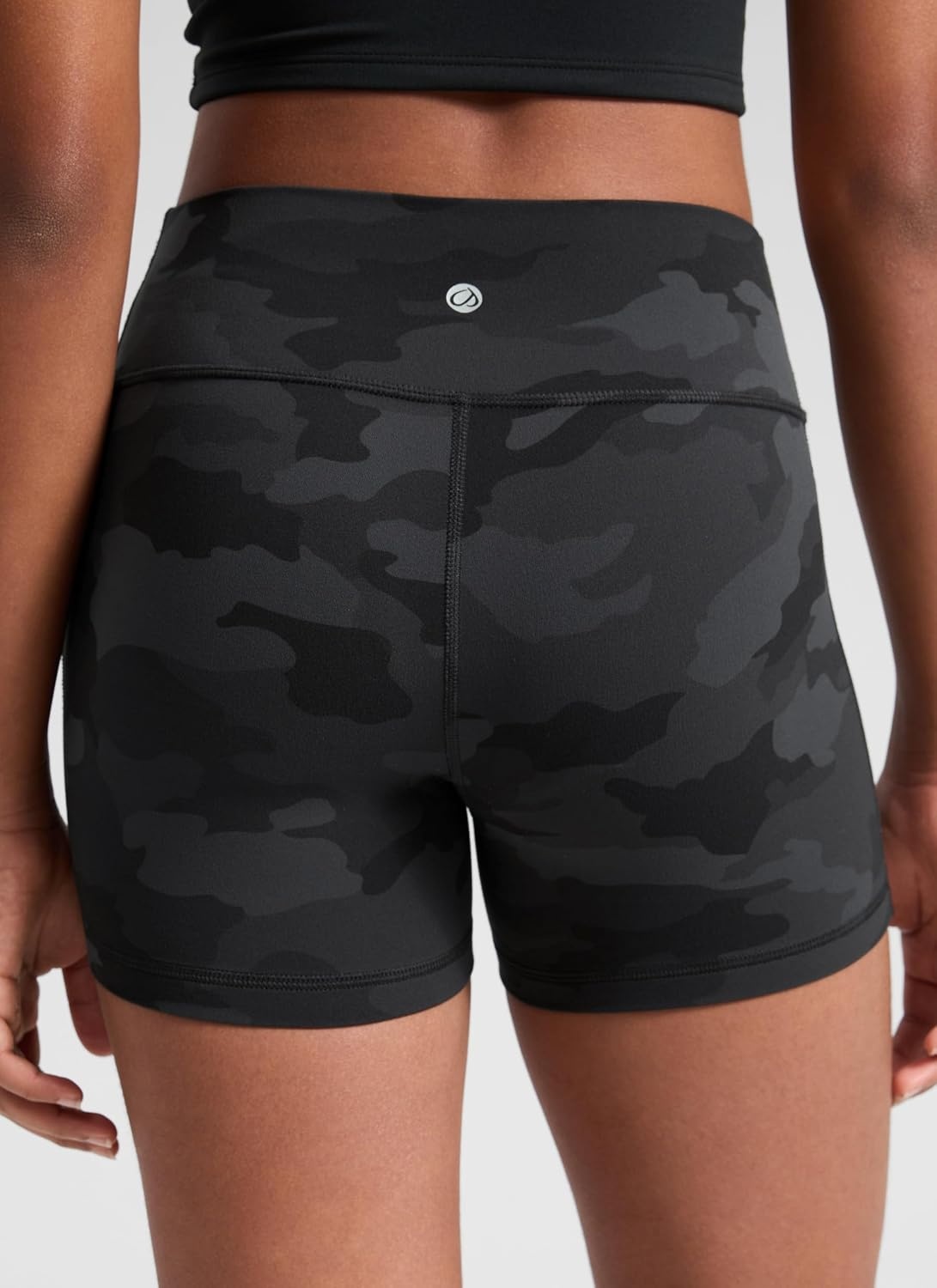 image:imageCRZ YOGA Girls Butterluxe High Waist Athletic Biker Shorts Dance Yoga Casual Kids Teen SummerDark Grey Camouflage 2
