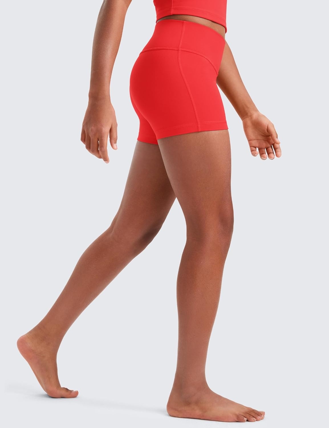 image:imageCRZ YOGA Girls Butterluxe High Waist Athletic Biker Shorts Dance Yoga Casual Kids Teen SummerDeep Red