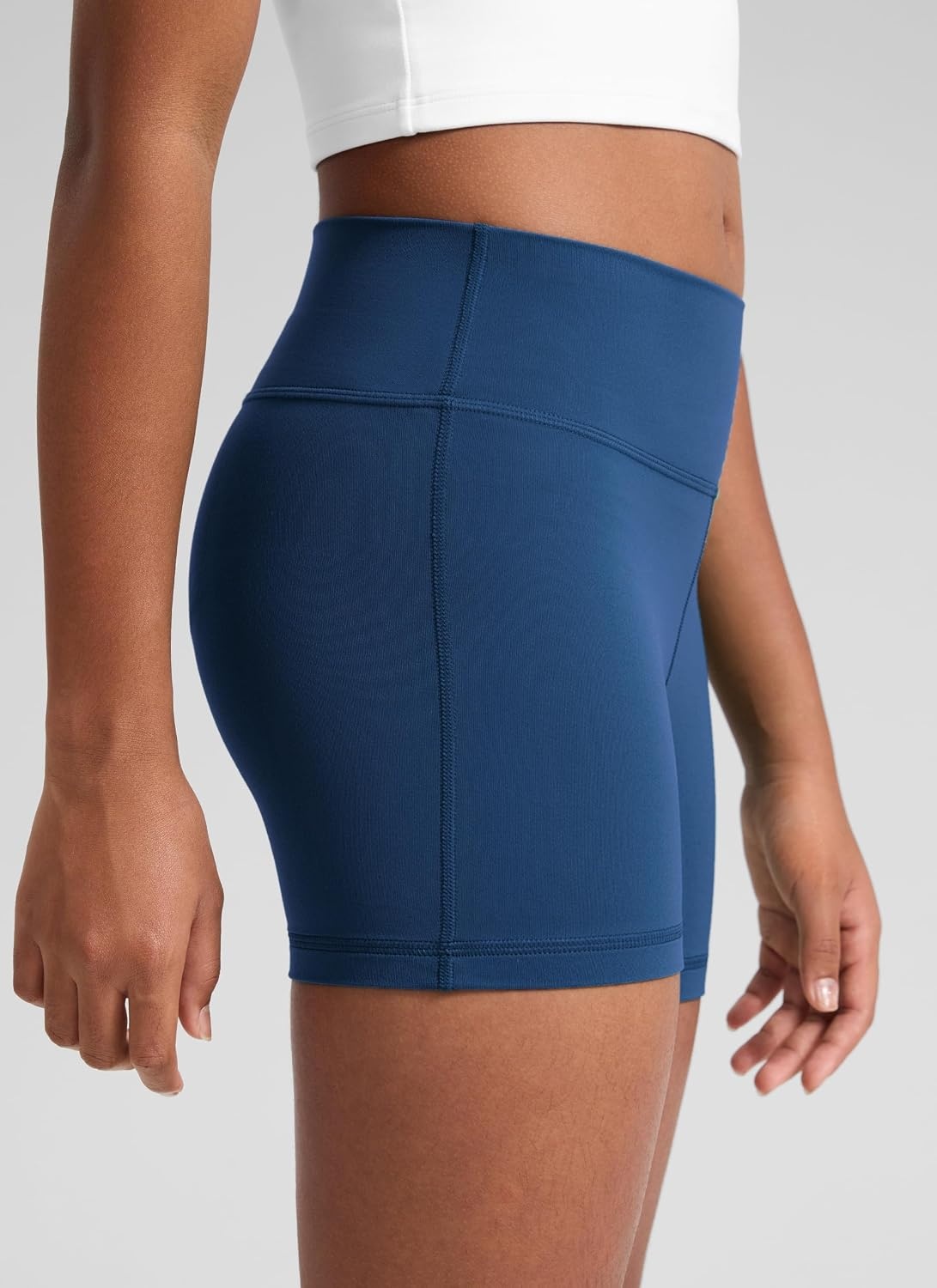 image:imageCRZ YOGA Girls Butterluxe High Waist Athletic Biker Shorts Dance Yoga Casual Kids Teen SummerFrench Navy
