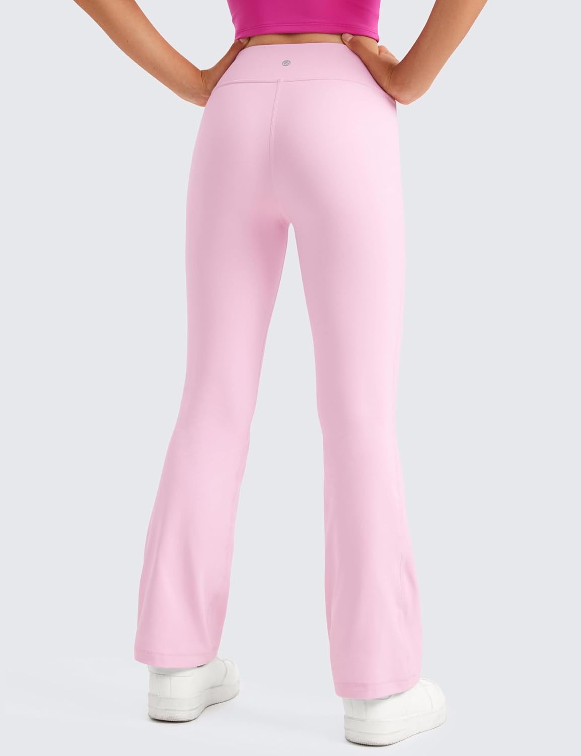 image:imageCRZ YOGA Girls Butterluxe High Waist Yoga Flare Leggings Dance Casual Athletic Pants Bell Bottoms Bootcut Kids TeenPink Peony
